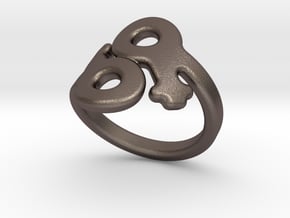Saffo Ring 26 – Italian Size 26 in Polished Bronzed Silver Steel