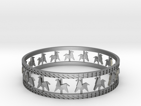 Carousel Band Bangle in Natural Silver: Large