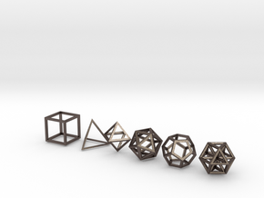 Metatronic Solids in Polished Bronzed Silver Steel