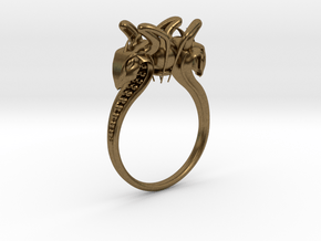 Snake head Ring in Natural Bronze: 7.5 / 55.5