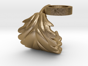 FLEURISSANT - Leaf ring #1 in Polished Gold Steel