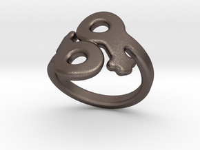 Saffo Ring 27 – Italian Size 27 in Polished Bronzed Silver Steel