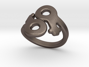 Saffo Ring 28 – Italian Size 28 in Polished Bronzed Silver Steel