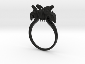 Snake head Ring in Black Natural Versatile Plastic: 7 / 54