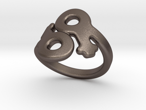 Saffo Ring 32 – Italian Size 32 in Polished Bronzed Silver Steel