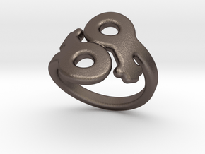 Saffo Ring 33 – Italian Size 33 in Polished Bronzed Silver Steel