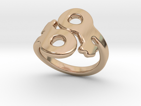 Saffo Ring 33 – Italian Size 33 in 14k Rose Gold Plated Brass