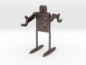 Desk-Droid v.2 in Polished Bronzed Silver Steel: Small