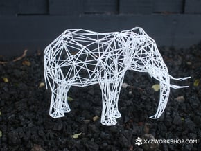 Digital Safari- Elephant (Medium) in White Natural Versatile Plastic