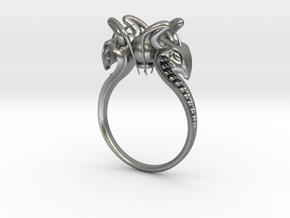 Snake head Ring in Natural Silver: 7 / 54