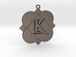 Custom Logo Keychain Pendant in Polished Bronzed Silver Steel