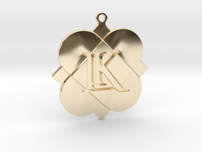 Custom Logo Keychain Pendant in 14k Gold Plated Brass