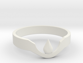 Suspended Teardrop Ring in White Natural Versatile Plastic
