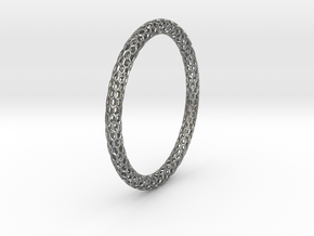 Hex Ring Bangle in Natural Silver