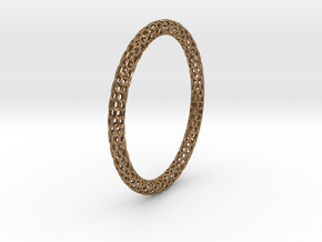Hex Ring Bangle in Natural Brass