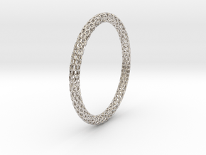 Hex Ring Bangle in Rhodium Plated Brass