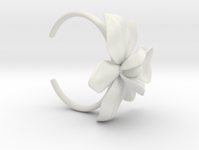 Orchid Bracelet- Nylon Version in White Natural Versatile Plastic: Small