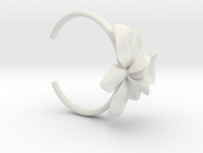 Orchid Bracelet- Nylon Version in White Natural Versatile Plastic: Large
