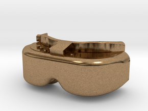 FPV Goggles Keychain in Natural Brass: Small