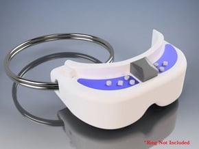 FPV Goggles Keychain in White Natural Versatile Plastic: Small