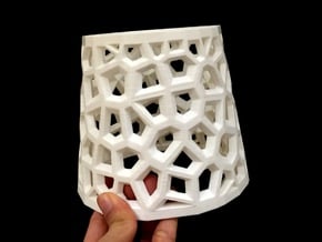Angular Voronoi Lampshade in White Natural Versatile Plastic