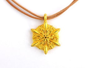 Astrocyathus pendant in Polished Gold Steel