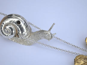 Descending Snail Pendant, part 1 in Polished Silver