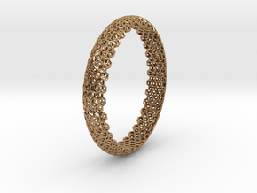 Hex Bangle 2 in Polished Brass