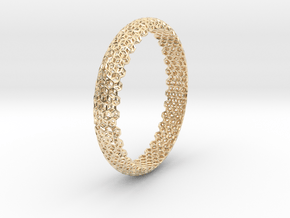 Hex Bangle 2 in 14k Gold Plated Brass