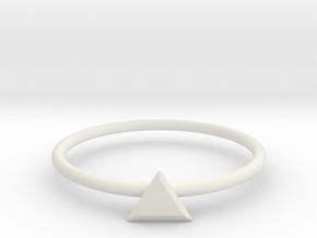 Ring Tetrahedron in White Natural Versatile Plastic: 6.5 / 52.75