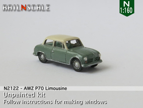AWZ P70 Limousine (N 1:160) in Tan Fine Detail Plastic