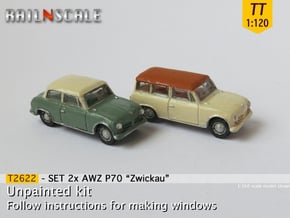 SET 2x AWZ P70 Zwickau (TT 1:120) in Tan Fine Detail Plastic
