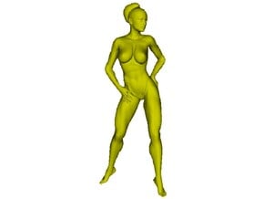 1/18 scale nude beach girl posing figure C in Tan Fine Detail Plastic