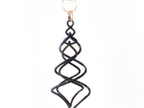 Earring_Spiral_Ito in Black Natural Versatile Plastic