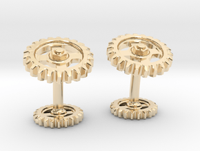 Gear Cog Cufflinks in 14K Yellow Gold