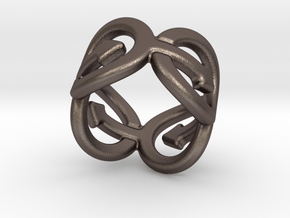 Coming Out Ring 17 – Italian Size 17 in Polished Bronzed Silver Steel