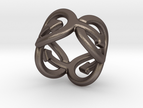 Coming Out Ring 19 – Italian Size 19 in Polished Bronzed Silver Steel