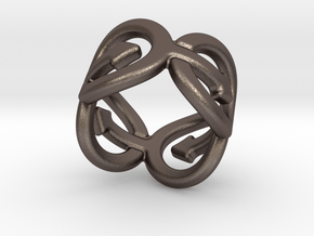 Coming Out Ring 21 – Italian Size 21 in Polished Bronzed Silver Steel