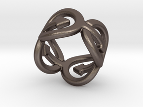 Coming Out Ring 22 – Italian Size 22 in Polished Bronzed Silver Steel