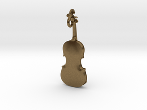Violin Pendant in Natural Bronze