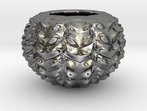 Hard Shred Cup/Vase/Sculpture in Polished Silver