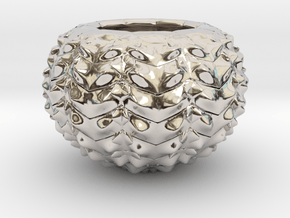 Hard Shred Cup/Vase/Sculpture in Rhodium Plated Brass
