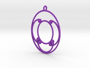 Oval Pendant in Purple Processed Versatile Plastic