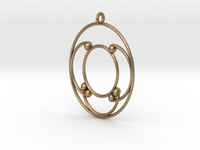 Oval Pendant in Polished Gold Steel