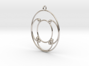 Oval Pendant in Rhodium Plated Brass