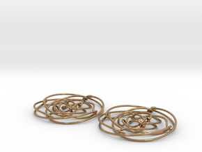EARRINGS-3D curve_4x8x16 in Polished Brass