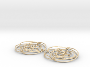 EARRINGS-3D curve_4x8x16 in 14k Gold Plated Brass