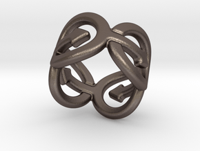 Coming Out Ring 24 – Italian Size 24 in Polished Bronzed Silver Steel