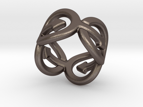 Coming Out Ring 27 – Italian Size 27 in Polished Bronzed Silver Steel