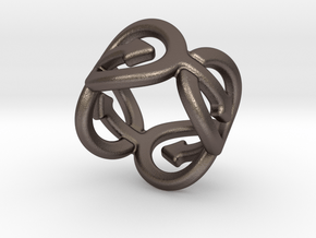 Coming Out Ring 33 – Italian Size 33 in Polished Bronzed Silver Steel